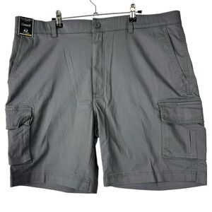 Roundtree & Yorke Casuals Cargo‎ Shorts Gray Classic Fit Stretch Vacation 42 NEW